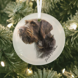 German Wirehaire Pointer Glas Ornament