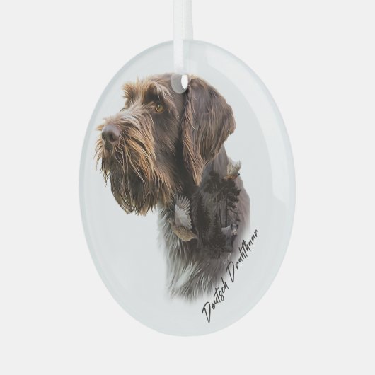 German Wirehaire Pointer Glas Ornament (Voorkant links)
