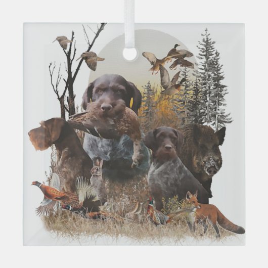 German Wirehaire Pointer Glas Ornament (Voorkant)