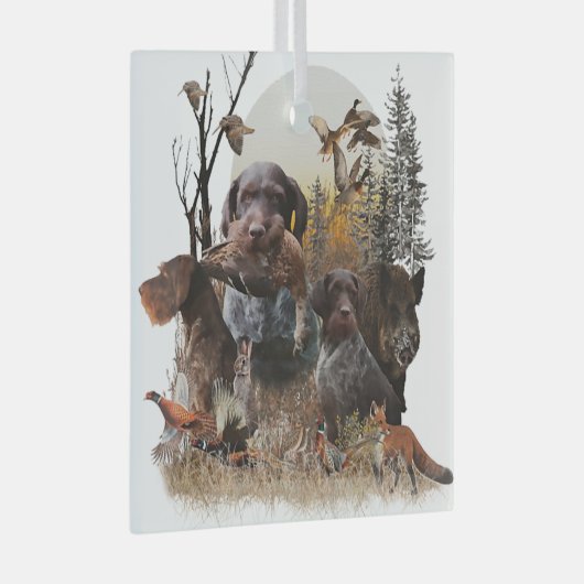 German Wirehaire Pointer Glas Ornament (Voorkant Rechts)
