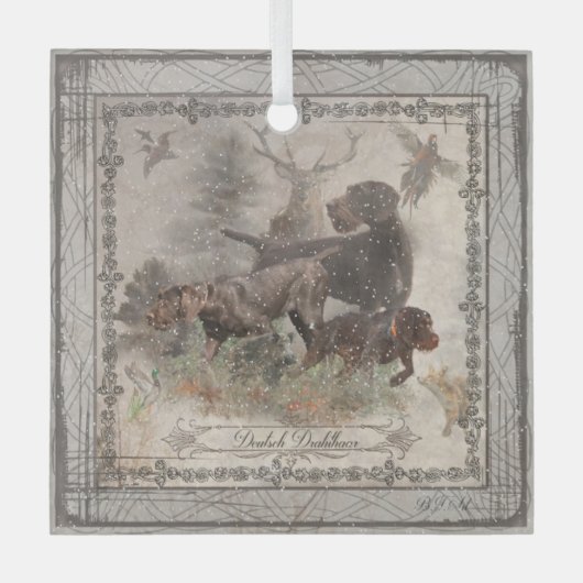 German Wirehaire Pointer Glas Ornament (Voorkant)