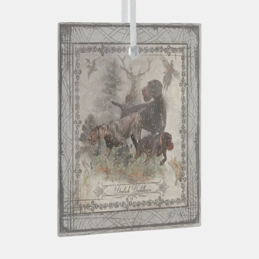 German Wirehaire Pointer Glas Ornament (Voorkant Rechts)