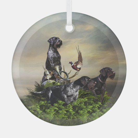 German Wirehaire Pointer Glas Ornament (Voorkant)