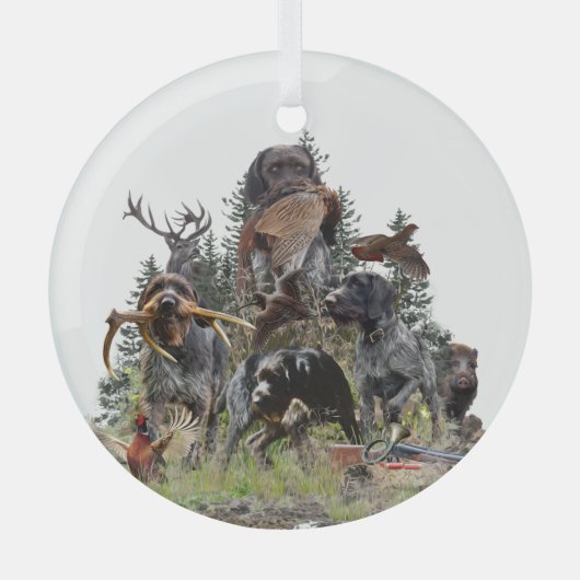 German Wirehaire Pointer Glas Ornament (Voorkant)