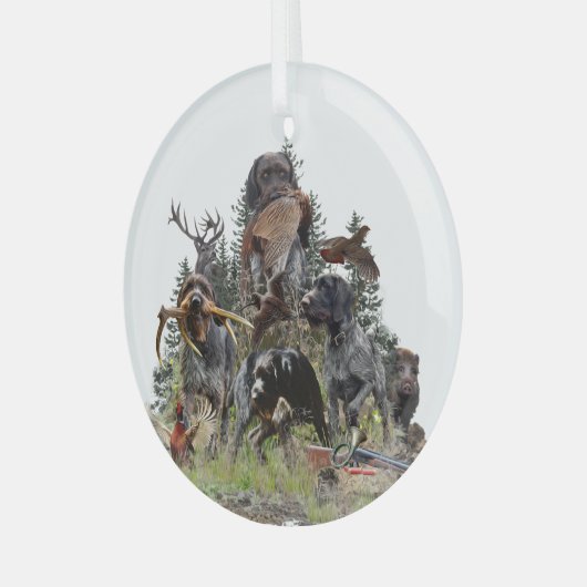 German Wirehaire Pointer Glas Ornament (Voorkant links)