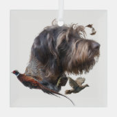 German Wirehaire Pointer Glas Ornament (Achterkant)