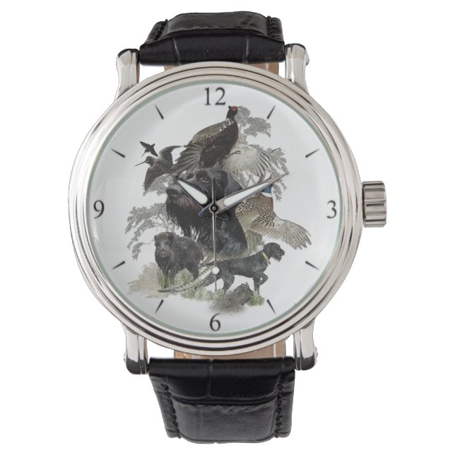 German Wirehaire Pointer Horloge (Voorkant)