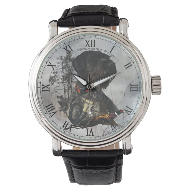 German Wirehaire Pointer Horloge (Voorkant)