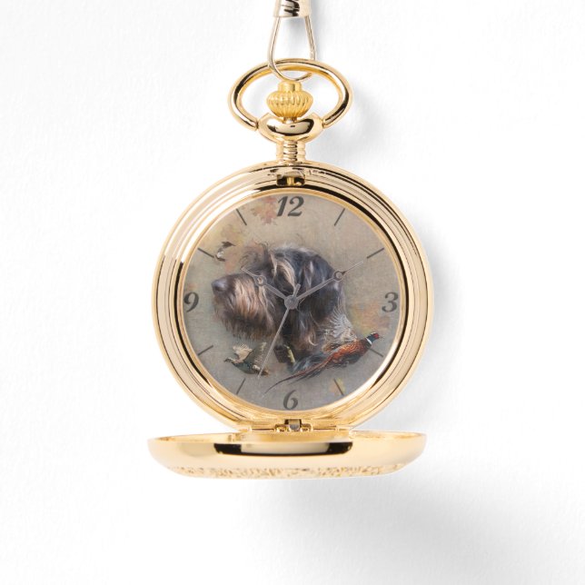 German Wirehaire Pointer Horloge (Voorkant)