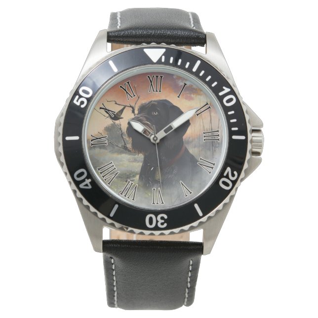 German Wirehaire Pointer Horloge (Voorkant)