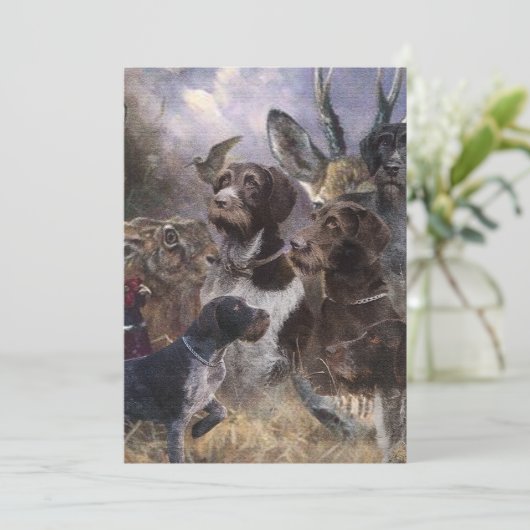 German Wirehaire Pointer Kaart (Staand voorkant)