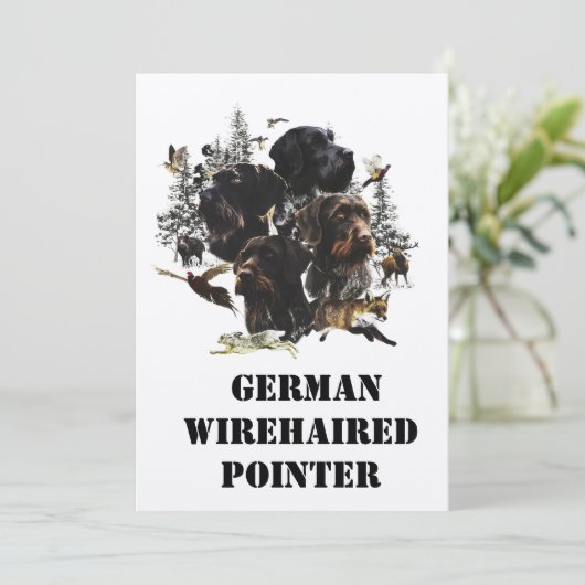 German Wirehaire Pointer Kaart (Staand voorkant)
