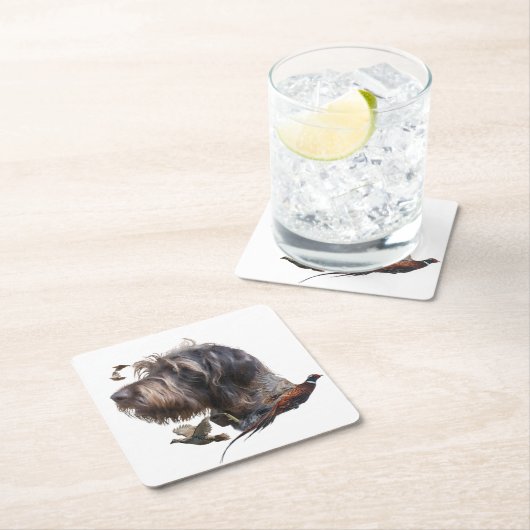 German Wirehaire Pointer Kartonnen Onderzetters (Insitu)