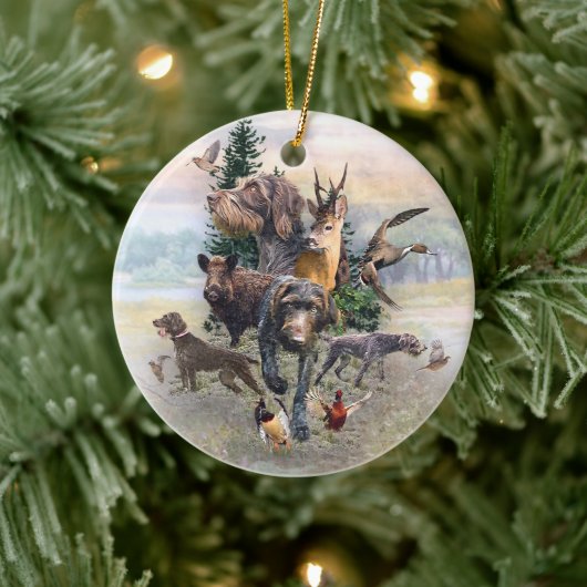 German Wirehaire Pointer Keramisch Ornament (Boom)