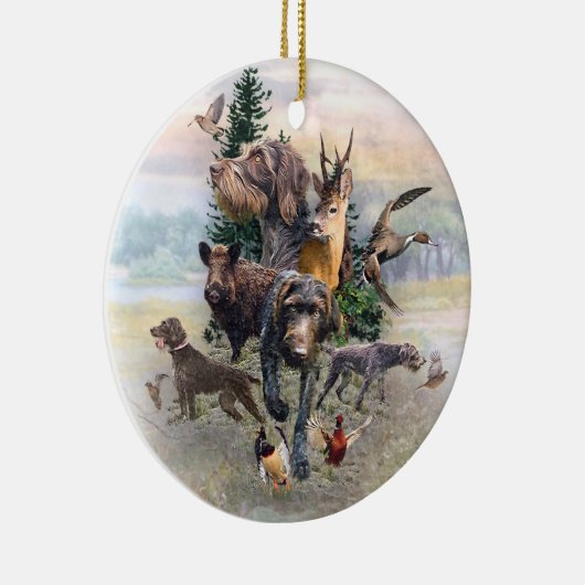 German Wirehaire Pointer Keramisch Ornament (Rechts)