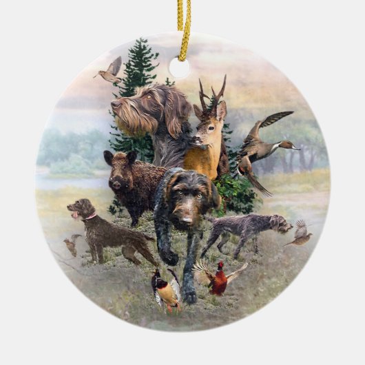 German Wirehaire Pointer Keramisch Ornament (Voorkant)