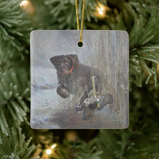 German Wirehaire Pointer Keramisch Ornament (Boom)