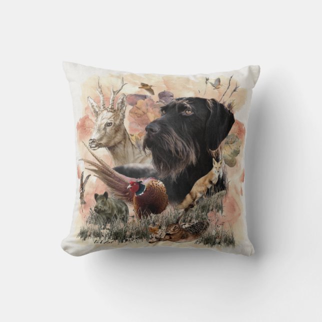 German Wirehaire Pointer Kussen (Voorkant)