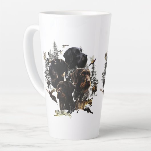 German Wirehaire Pointer Latte Mok (Linkerhoek)