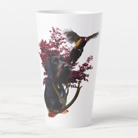 German Wirehaire Pointer Latte Mok (Voorkant)