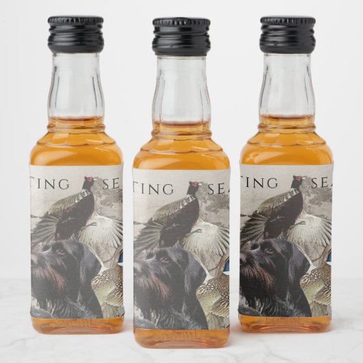 German Wirehaire Pointer Likeurfles Etiket (Flessen)