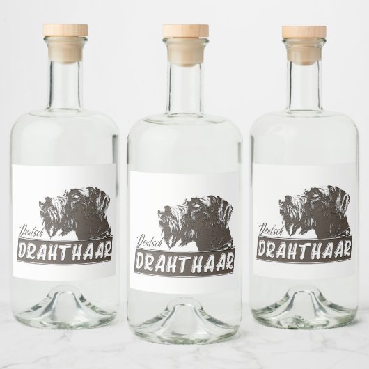 German Wirehaire Pointer Likeurfles Etiket (Flessen)