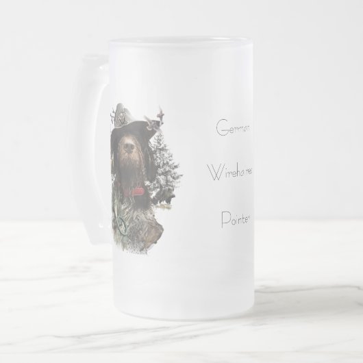German Wirehaire Pointer Matglas Bierpul (Voorkant links)