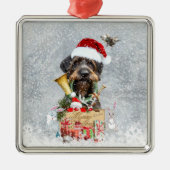 German Wirehaire Pointer Metalen Ornament (Voorkant)