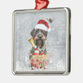 German Wirehaire Pointer Metalen Ornament (Links)