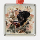 German Wirehaire Pointer Metalen Ornament (Voorkant)