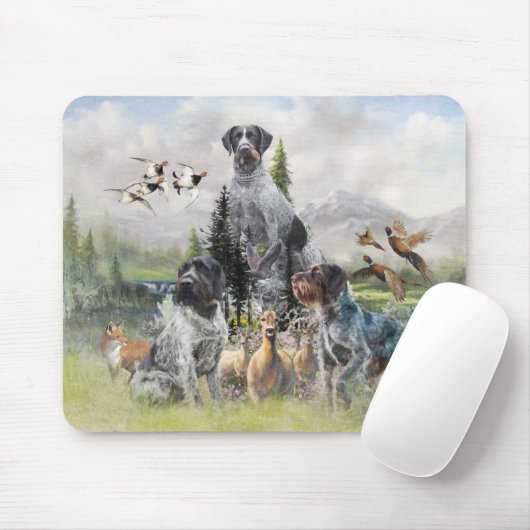 German Wirehaire Pointer Muismat (Met muis)