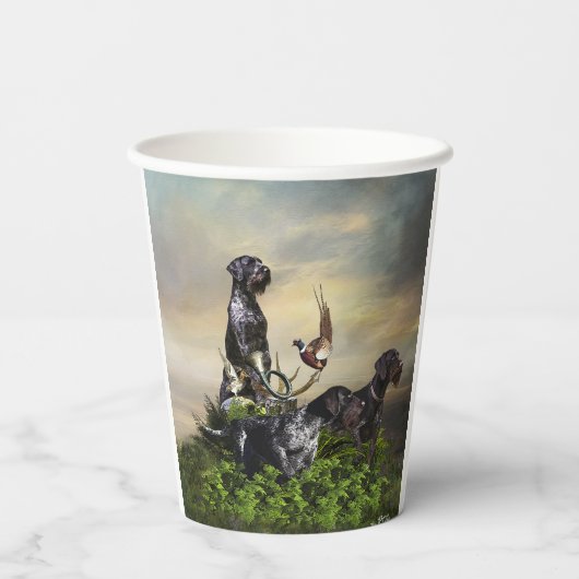 German Wirehaire Pointer Papieren Bekers (Achterkant)