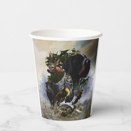 German Wirehaire Pointer Papieren Bekers (Achterkant)