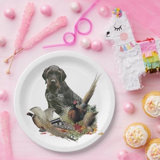 German Wirehaire Pointer Papieren Bordje (Feest)