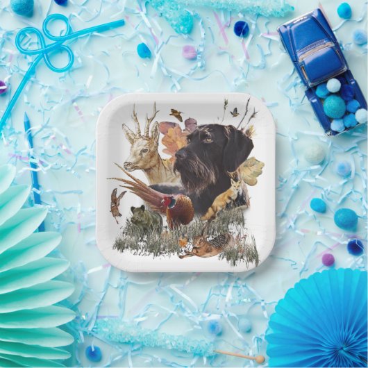 German Wirehaire Pointer Papieren Bordje (Feest)