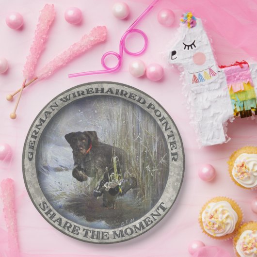 German Wirehaire Pointer Papieren Bordje (Feest)