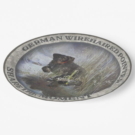 German Wirehaire Pointer Papieren Bordje (Gekanteld)