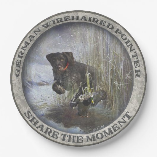 German Wirehaire Pointer Papieren Bordje (Voorkant)