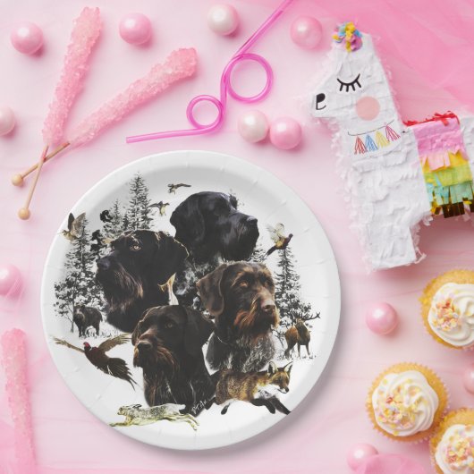 German Wirehaire Pointer Papieren Bordje (Feest)