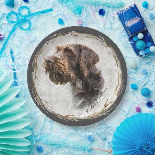 German Wirehaire Pointer Papieren Bordje (Feest)