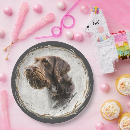 German Wirehaire Pointer Papieren Bordje (Feest)