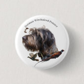 German Wirehaire Pointer Ronde Button 3,2 Cm (Voorkant)