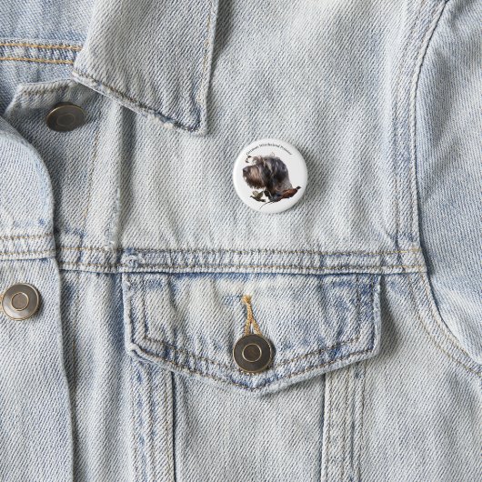 German Wirehaire Pointer Ronde Button 3,2 Cm (In situ)
