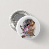 German Wirehaire Pointer Ronde Button 3,2 Cm (Voorkant /achterkant)