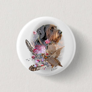 German Wirehaire Pointer Ronde Button 3,2 Cm