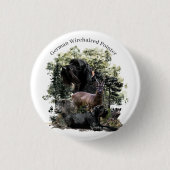 German Wirehaire Pointer Ronde Button 3,2 Cm (Voorkant)
