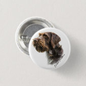 German Wirehaire Pointer Ronde Button 3,2 Cm (Voorkant /achterkant)