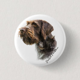 German Wirehaire Pointer Ronde Button 3,2 Cm