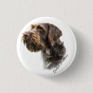 German Wirehaire Pointer Ronde Button 3,2 Cm