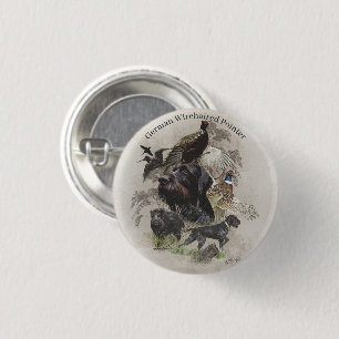 German Wirehaire Pointer Ronde Button 3,2 Cm
